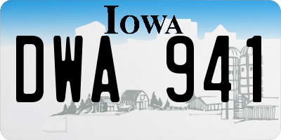 IA license plate DWA941
