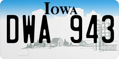 IA license plate DWA943