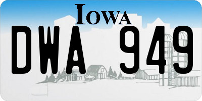 IA license plate DWA949