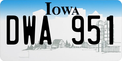 IA license plate DWA951