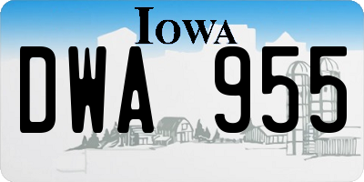 IA license plate DWA955