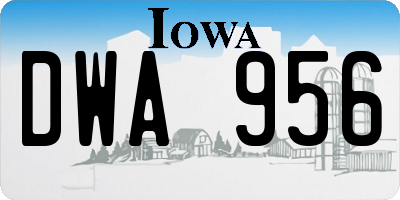IA license plate DWA956