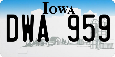 IA license plate DWA959