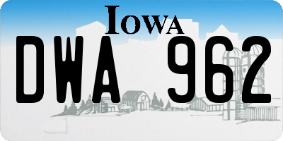 IA license plate DWA962