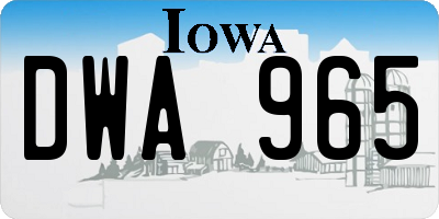 IA license plate DWA965