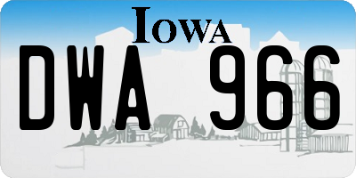 IA license plate DWA966