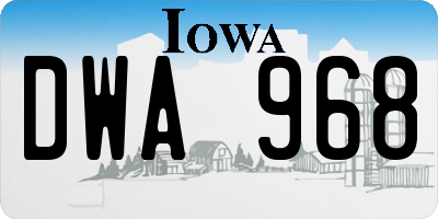 IA license plate DWA968
