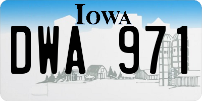 IA license plate DWA971