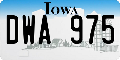 IA license plate DWA975