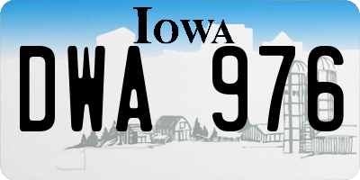IA license plate DWA976
