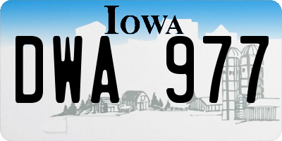 IA license plate DWA977