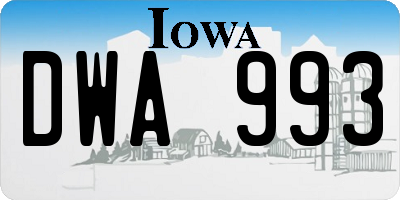IA license plate DWA993