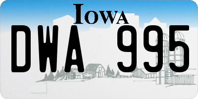 IA license plate DWA995