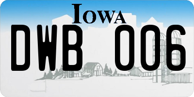 IA license plate DWB006