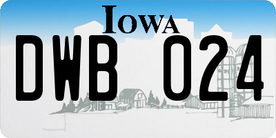 IA license plate DWB024