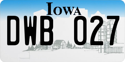 IA license plate DWB027
