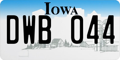 IA license plate DWB044