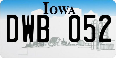 IA license plate DWB052