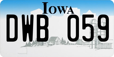 IA license plate DWB059