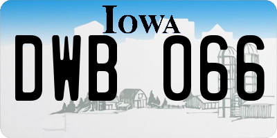 IA license plate DWB066