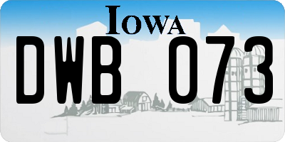 IA license plate DWB073
