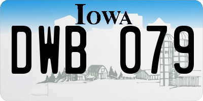 IA license plate DWB079