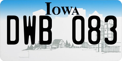 IA license plate DWB083
