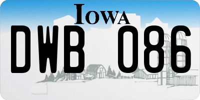 IA license plate DWB086