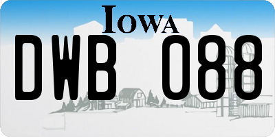 IA license plate DWB088