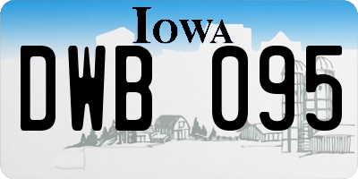 IA license plate DWB095