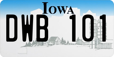 IA license plate DWB101