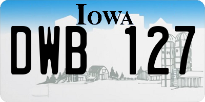 IA license plate DWB127