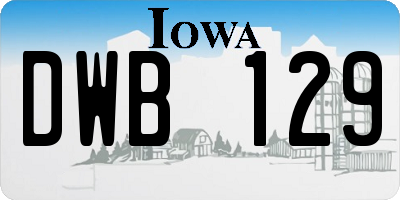 IA license plate DWB129