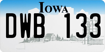 IA license plate DWB133