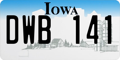 IA license plate DWB141