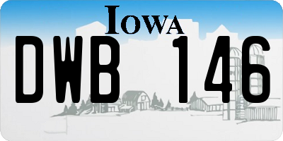IA license plate DWB146