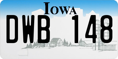 IA license plate DWB148