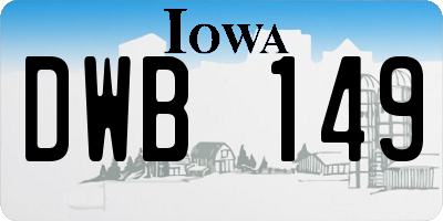 IA license plate DWB149