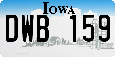 IA license plate DWB159
