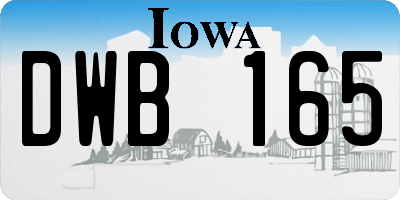 IA license plate DWB165