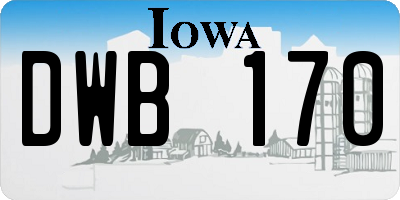 IA license plate DWB170