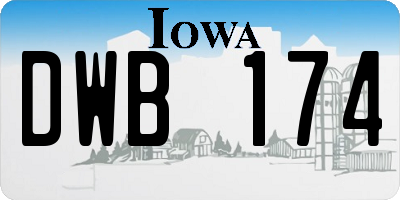 IA license plate DWB174