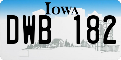 IA license plate DWB182