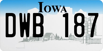 IA license plate DWB187