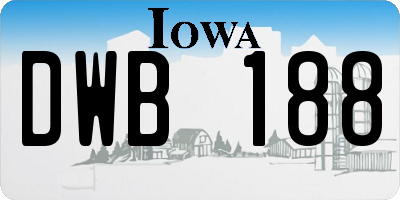 IA license plate DWB188