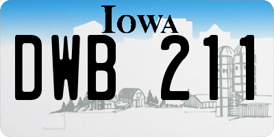 IA license plate DWB211