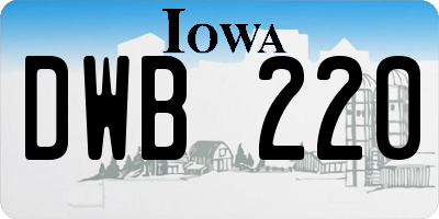 IA license plate DWB220