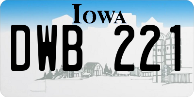 IA license plate DWB221
