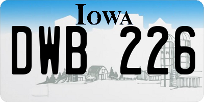 IA license plate DWB226