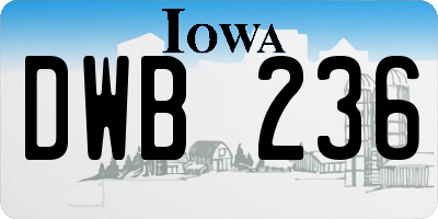 IA license plate DWB236